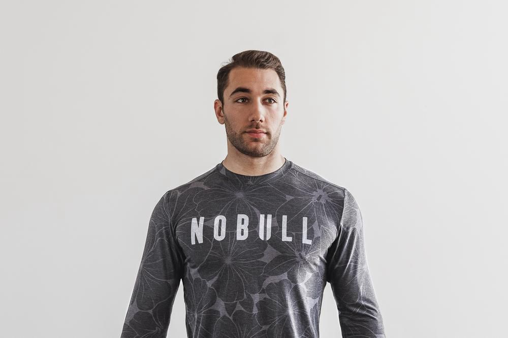 T-Shirts NOBULL Homme Grise / Noir - NOBULL Manga Larga,France (6259-STKCD)